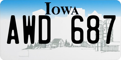 IA license plate AWD687