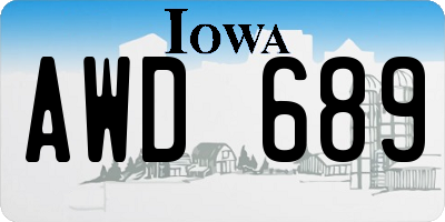 IA license plate AWD689