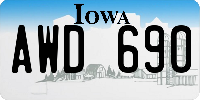 IA license plate AWD690