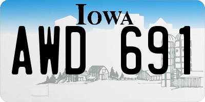 IA license plate AWD691