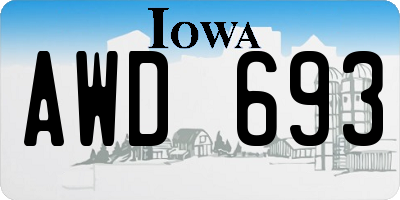 IA license plate AWD693