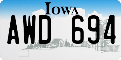 IA license plate AWD694