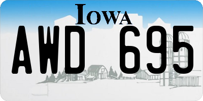 IA license plate AWD695
