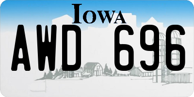 IA license plate AWD696
