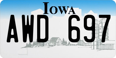IA license plate AWD697