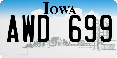 IA license plate AWD699