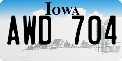 IA license plate AWD704