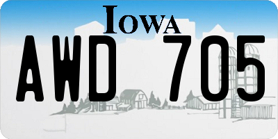 IA license plate AWD705