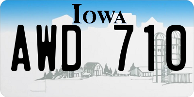 IA license plate AWD710