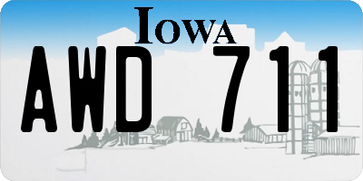 IA license plate AWD711
