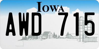 IA license plate AWD715