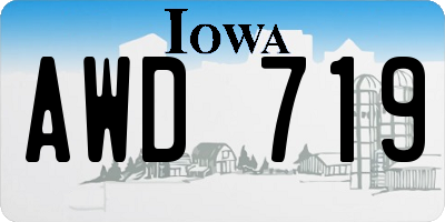 IA license plate AWD719