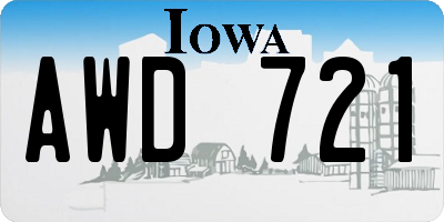 IA license plate AWD721
