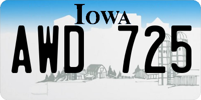 IA license plate AWD725
