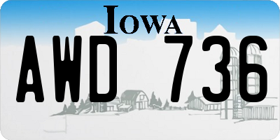 IA license plate AWD736