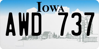 IA license plate AWD737