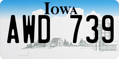 IA license plate AWD739