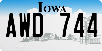 IA license plate AWD744