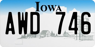 IA license plate AWD746
