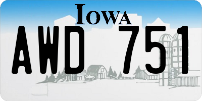 IA license plate AWD751