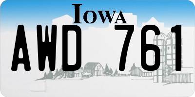 IA license plate AWD761