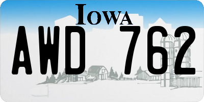 IA license plate AWD762