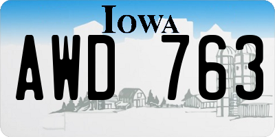 IA license plate AWD763