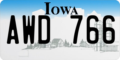 IA license plate AWD766