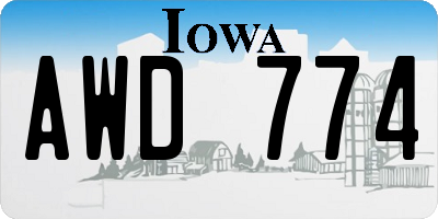 IA license plate AWD774