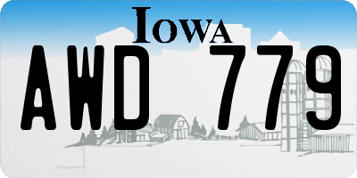 IA license plate AWD779