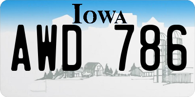 IA license plate AWD786
