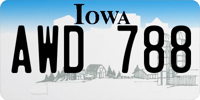 IA license plate AWD788