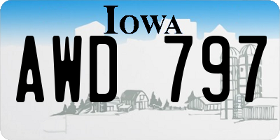IA license plate AWD797