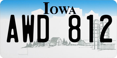 IA license plate AWD812
