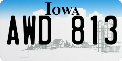 IA license plate AWD813