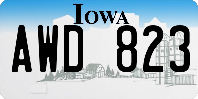 IA license plate AWD823