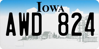 IA license plate AWD824