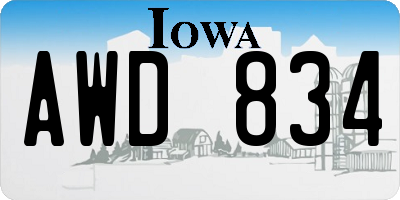 IA license plate AWD834
