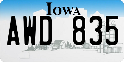 IA license plate AWD835
