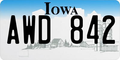 IA license plate AWD842