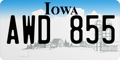 IA license plate AWD855