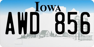 IA license plate AWD856