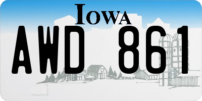 IA license plate AWD861