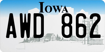 IA license plate AWD862