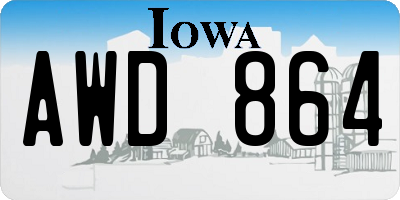 IA license plate AWD864