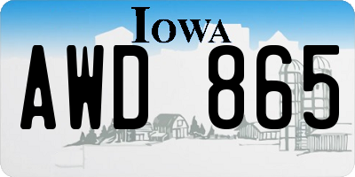 IA license plate AWD865