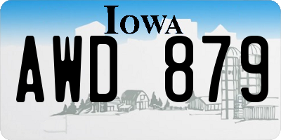 IA license plate AWD879