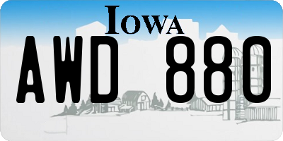 IA license plate AWD880