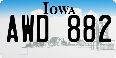 IA license plate AWD882