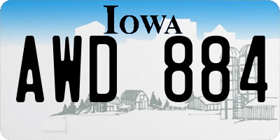 IA license plate AWD884